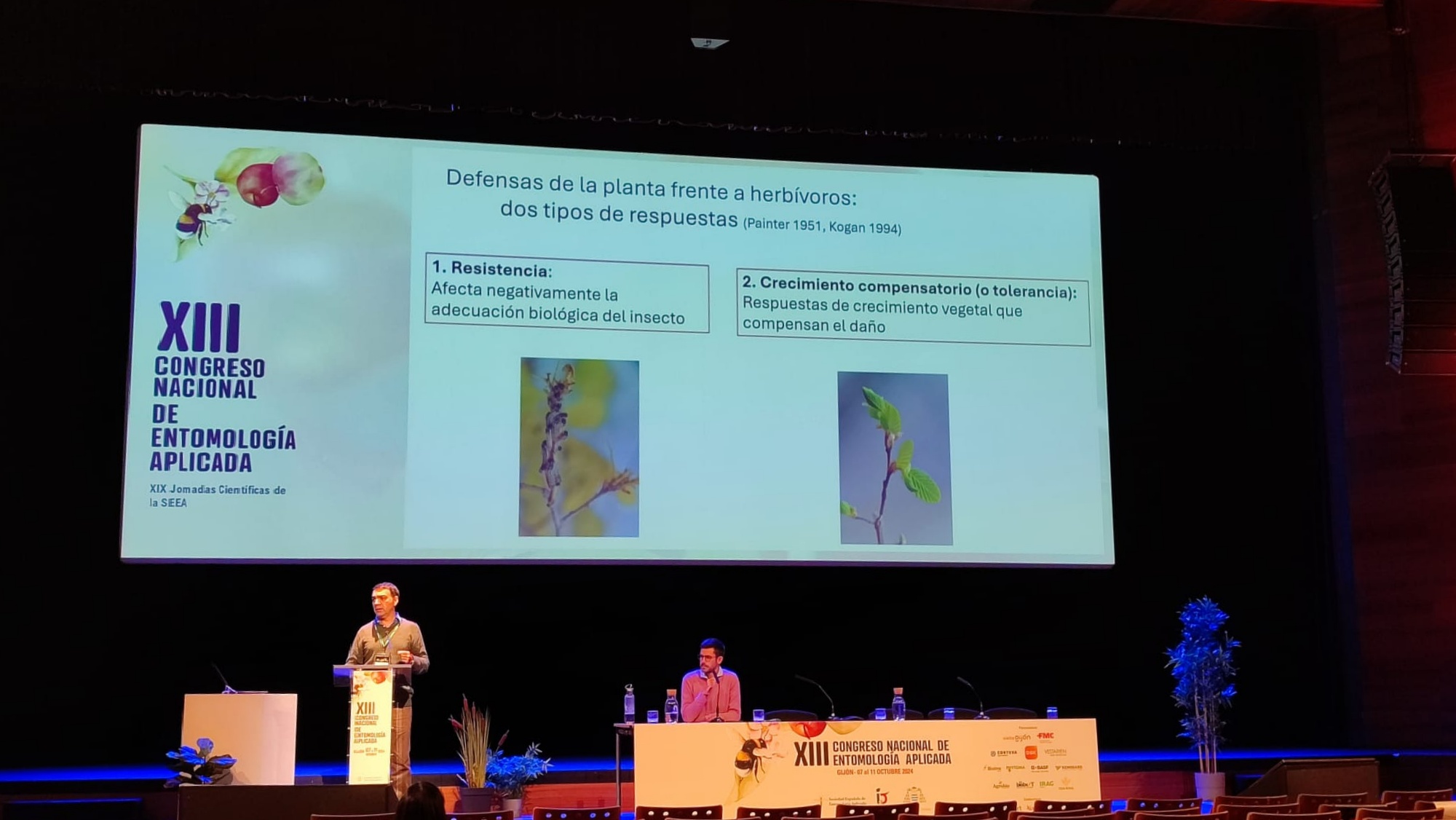 Presentación en el XIII Congreso Nacional de Entomología Aplicada sobre defensas de plantas frente a herbívoros.